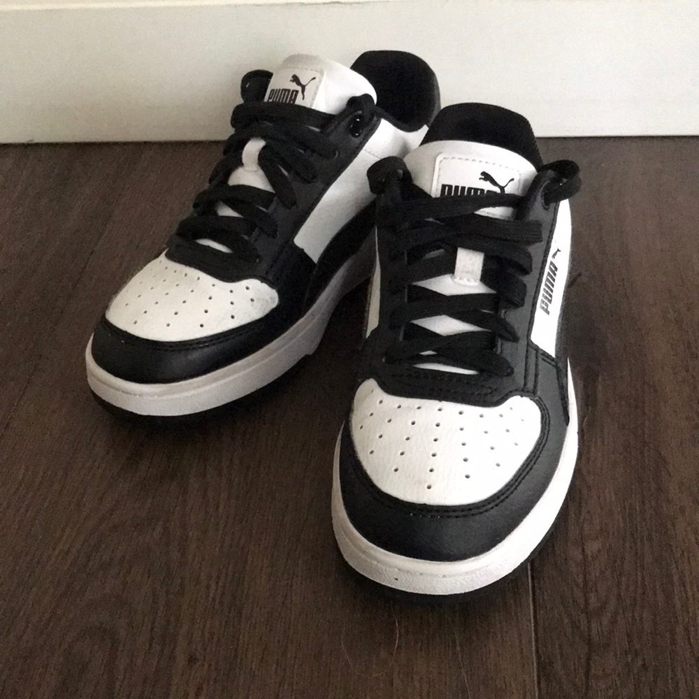 PUMA Kids' Black & White Low-Top Sneakers